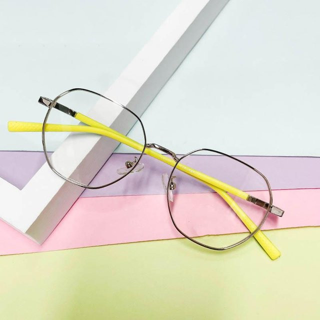 56567 Korrektionsbrille Kinder, Metall, Vollrand, Polygonal, grau, Unisex - Bild 1