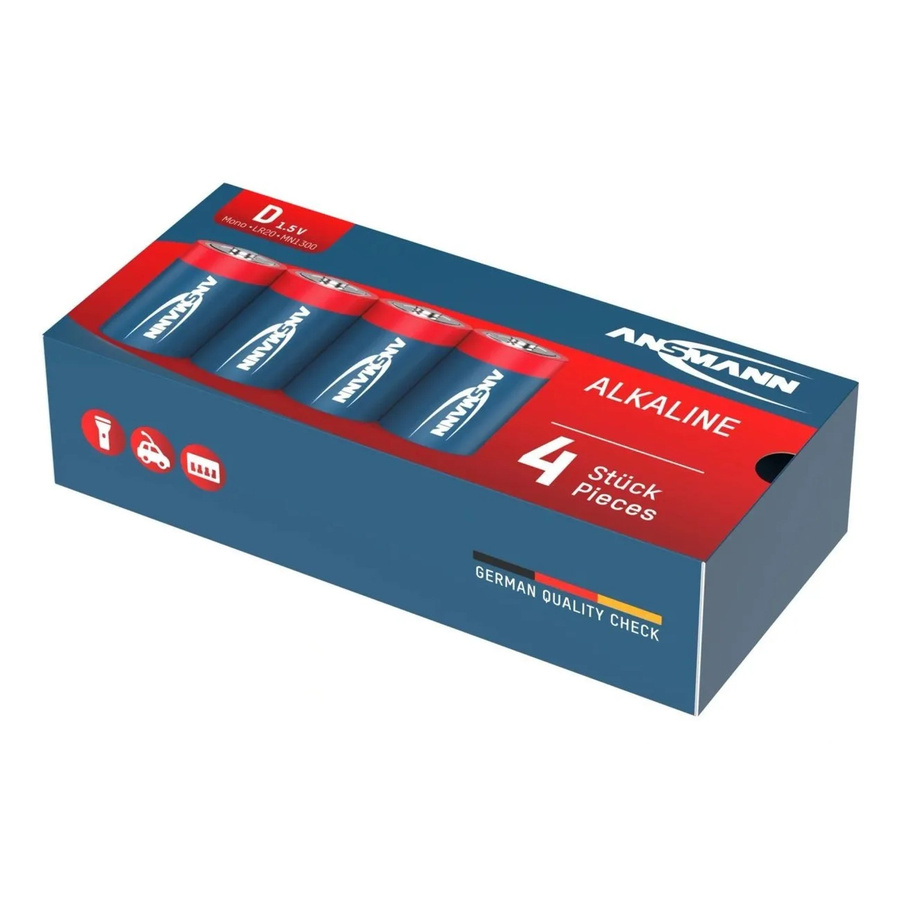 Ansmann Red-Line Mono D Alkaline-Mangan-Batterien 1,5V, 4er-Pack, Rot/Blau - Bild 4
