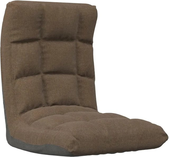 vidaXL Bodenstuhl faltbar in Braun aus Stoff und Metall mit Schaumstofffüllung B/T/H: 58,0 x 50,0 x 58,0 cm - Bild 1