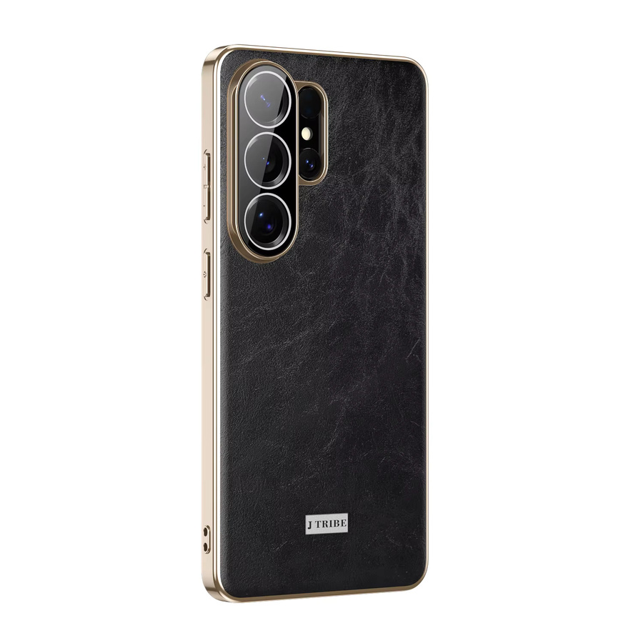 Luxuriöse Ölwachs-Lederhülle mit galvanisiertem Rahmen für Samsung Galaxy S24 Ultra, S25 Ultra und S26 Ultra in Schwarz oder Braun - Bild 5
