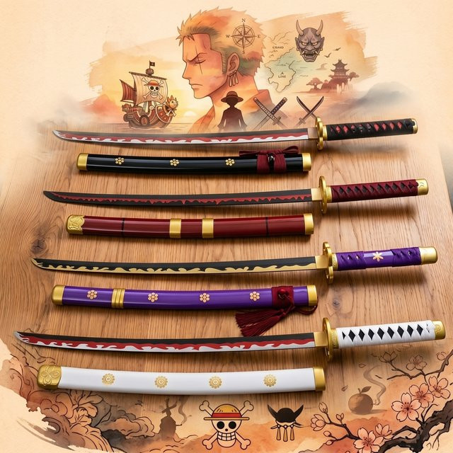 Bandai One Piece Roronoa Zoro Katana, Spielzeugschwert, Holz, 31 Zoll - Bild 1