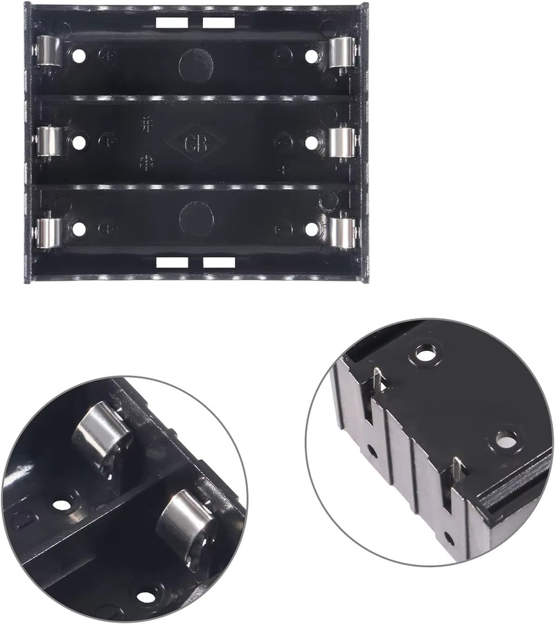 4 Stück 18650 Batteriehalterung für 3,7 V DIY-Batterieaufbewahrungsbox, schwarzer Kunststoff, parallele Schaltung - Bild 4
