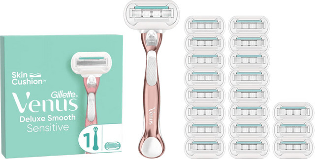 Gillette Venus Deluxe Smooth Sensitive Rasierer, Damen, inkl. 19 Ersatzklingen - Bild 1