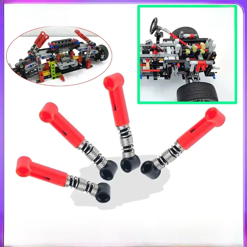 Rot Schock Arm MOC High-tech Bausteine Teile, Absorber Suspension Frühling Ziegel, Zubehör - Bild 1