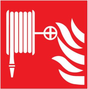 SafetyMarking Brandschutzschild Löschschlauch aus Aluminium, Farbe: Rot, B: 20 cm, H: 20 cm, langnachleuchtend - Bild 1