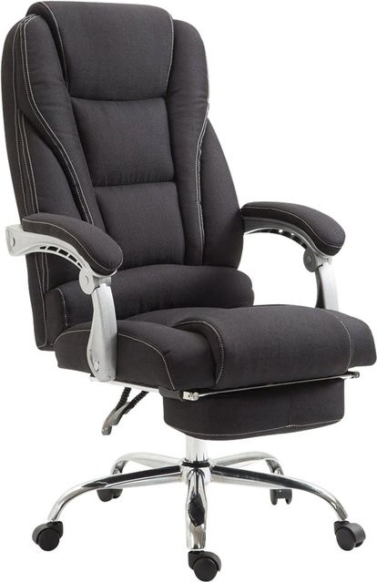 Ergonomischer Bürostuhl DELUKE MIAMI in Schwarz mit Stoffbezug und Chromgestell, H x B x T: 118 x 68 x 64 cm - Bild 1