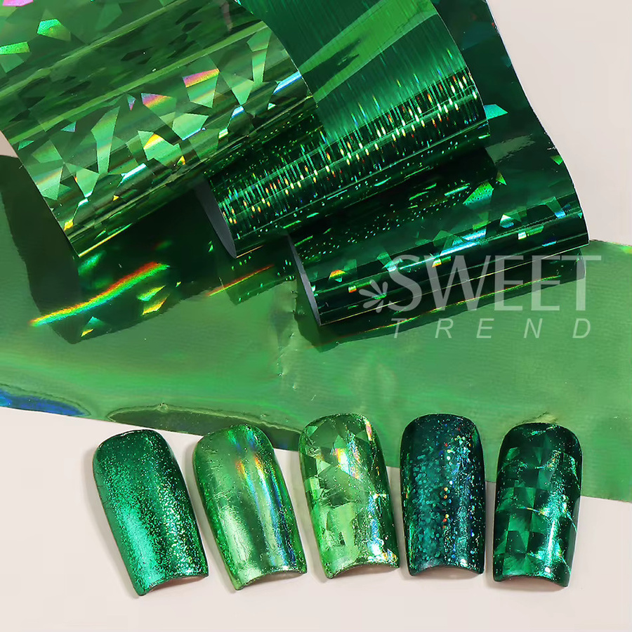 SWEET TREND Nagelkunst-Transferfolien Grüne Serie, Metallic, Unisex - Bild 2