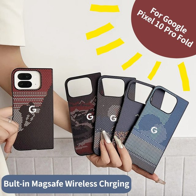 Kevlar-Schutzhülle mit Kohlefaser-Textur für Google Pixel 10 Pro Fold mit MagSafe Kompatibilität für magnetisches kabelloses Laden - Bild 1