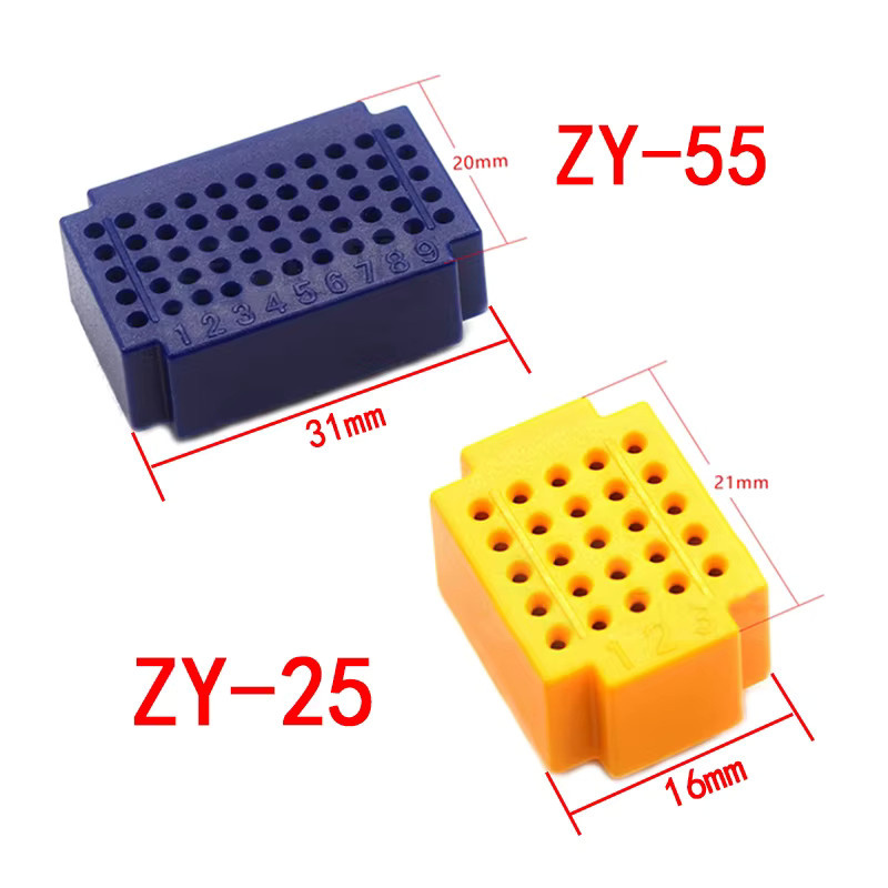 Si Tai&SH ZY-25/55 Mini Lötfreie Breadboard PCB Testboards im 7er Set, Mehrfarbig - Bild 2