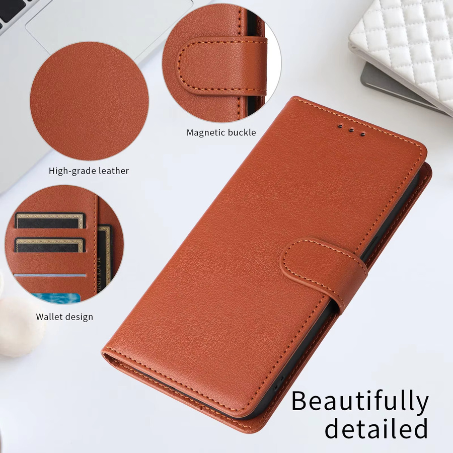 szHAIyu Ledertasche Flip Wallet mit Kartenhalter für Apple iPhone X bis iPhone 16 Pro Max Plus in Braun - Bild 5