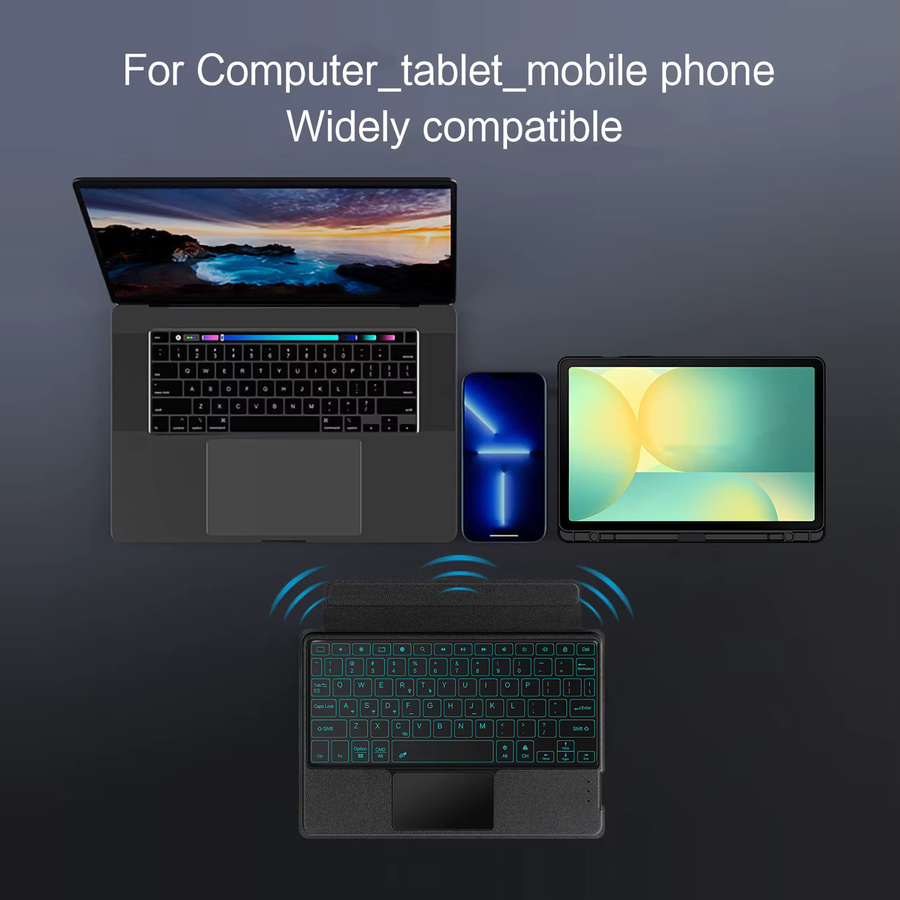 Samsung Magische Tastatur mit Touchpad für Galaxy Tab S10 FE und Tab S9 FE 10,9 Zoll, abnehmbare Hülle, Schwarz - Bild 5