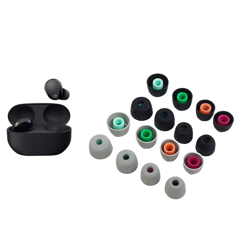 6er-Set Silikon Ohrstöpsel für In-Ear Kopfhörer von SD&HI in Schwarz und Multicolour, passend für WF-1000XM5, 1000XM4, 1000XM3 sowie OnePlus Buds Z TWS - Bild 2