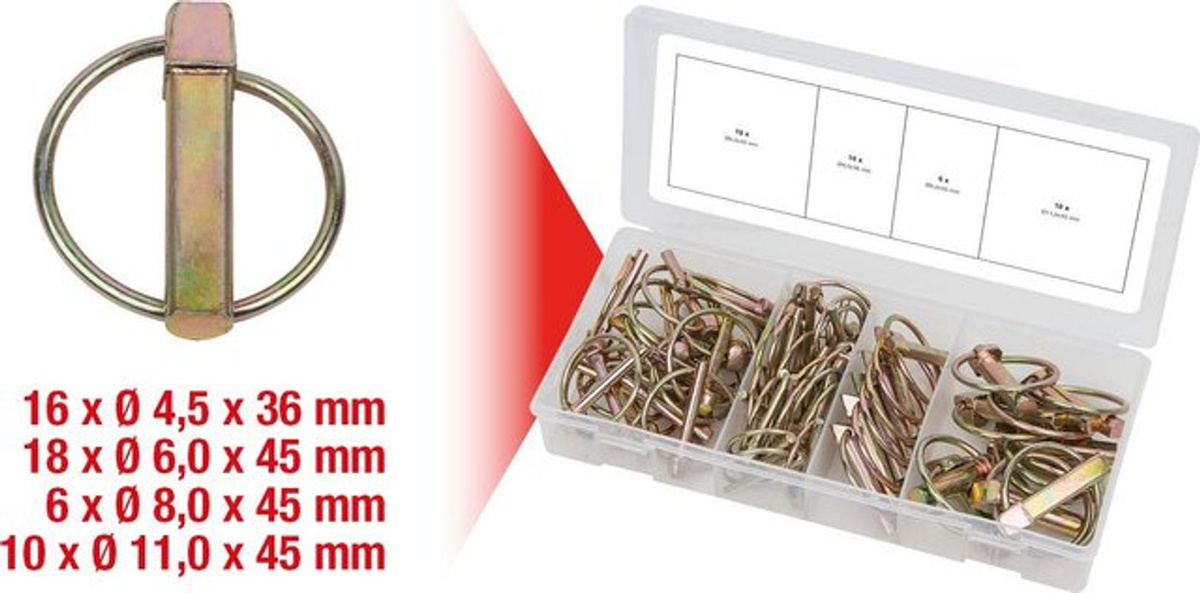 KS Tools Sortiment Klappsplinte, 50-teilig, Silber - Bild 2