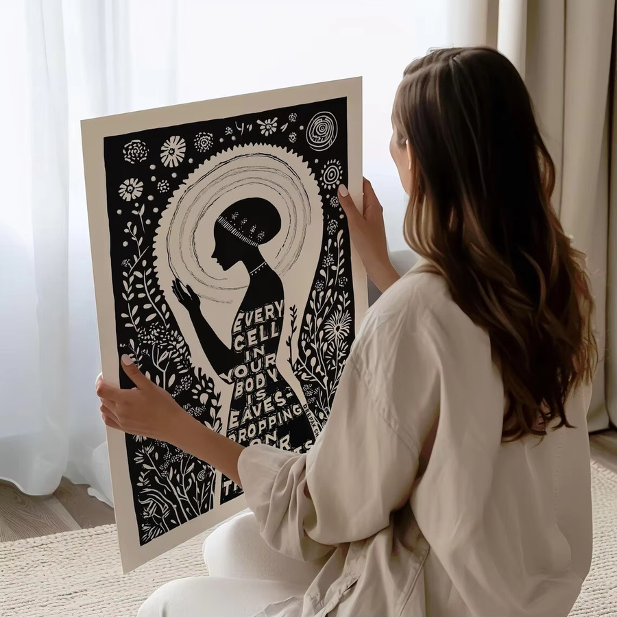 Boho Achtsamkeit Wanddekoration SHENCHEN Paper Poster mit floralem Design und positiver Energie - Bild 4