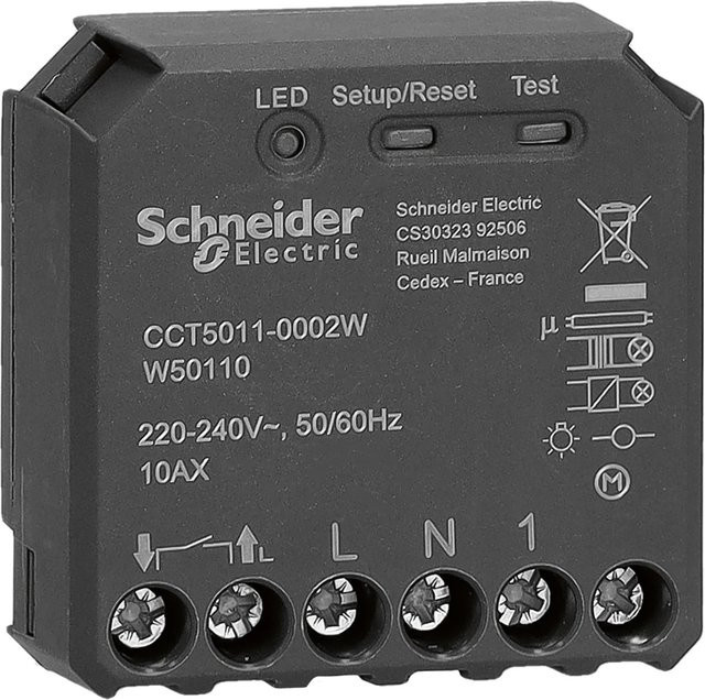 Schneider Electric Wiser Unterputz Schaltaktor CCT5011-0002W 1fach Anthrazit - Bild 1