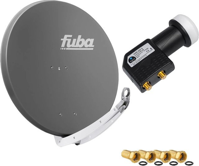 hb-digital Sat-Anlage Fuba DAA 850 in Anthrazit mit Twin LNB, Durchmesser: 85 cm - Bild 1