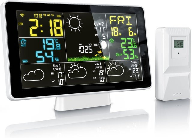 Brandson Funk-Wetterstation mit Außensensor und App-Anbindung in Weiß - Bild 1