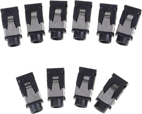10 Stück SAFENH 4-polige 3,5mm Stereo-Kopfhörerbuchsen als PCB-Einbaubuchsen für Audio-Anschlüsse, Schwarz - Bild 1