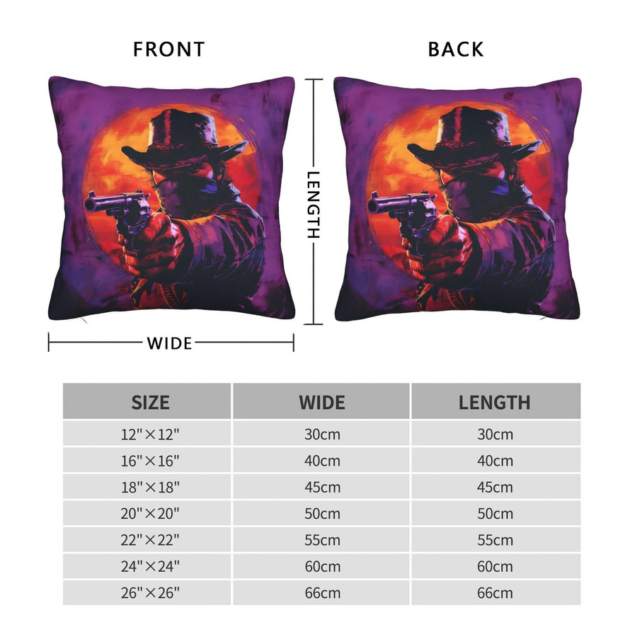 Arthur Morgan Kissenbezug Merch Dekorative Kissenhülle aus Peach Skin, B/H: 18 x 18 cm - Bild 5