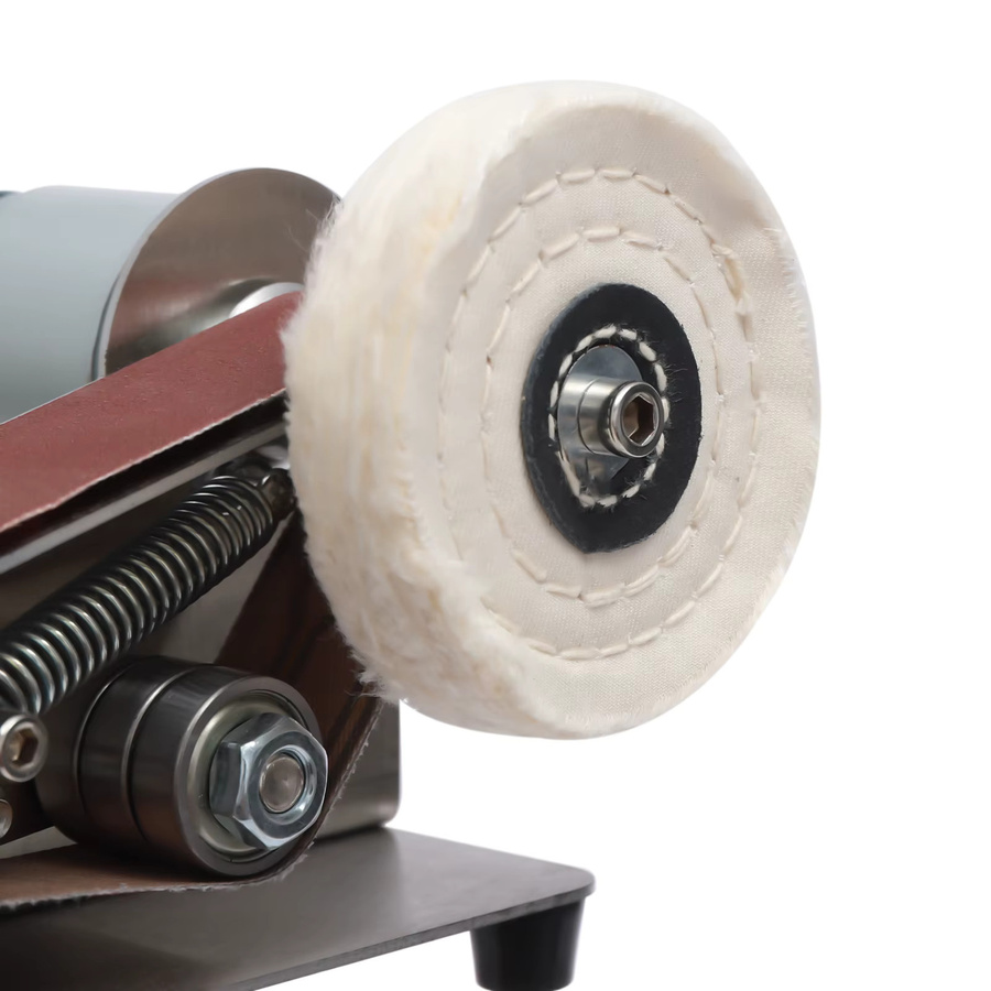 CNCEST Elektrischer kleiner Bandschleifer 150 W in Silber, 7-fach verstellbare Poliermaschine mit 4500–9000 U/min zum Schleifen von Edelstahl, Eisen und Holz - Bild 3