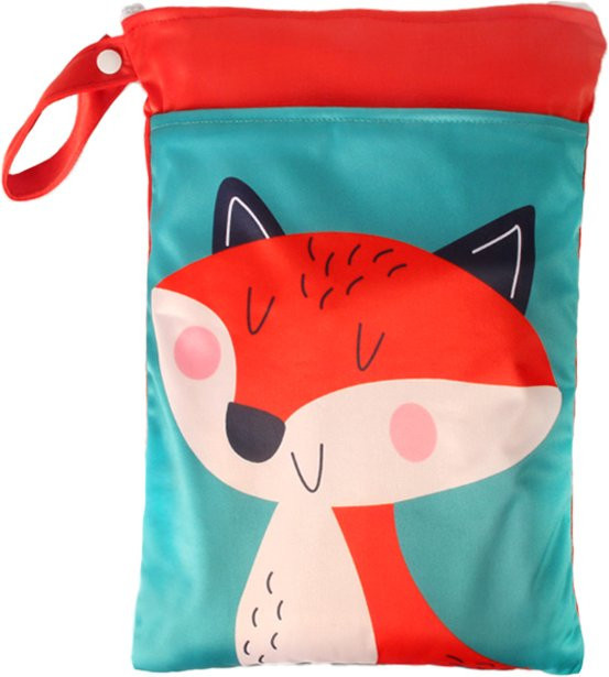 Pororo Wasserdichte Nass- und Trockentasche für Babys, wiederverwendbare Stoffwindeltasche mit Tragegurt und zwei Reißverschlusstaschen, Mehrfarbig - Bild 1