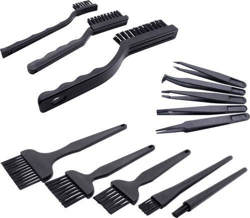 Quadrios ESD-Pinsel Set aus Kunststoff, 13 Teile, Schwarz - Bild 1