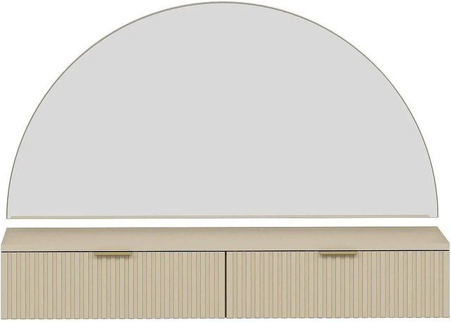 Schminktisch Fralyn von Vente-unique in Beige mit Hollywood LED-Spiegel, Breite: 120 cm - Bild 1