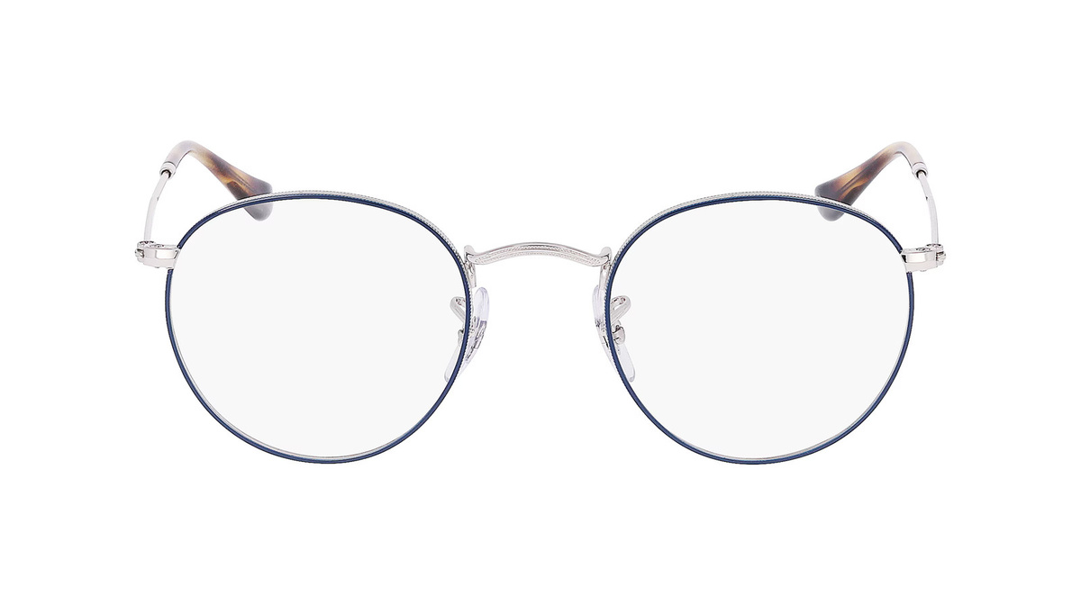Ray-Ban RX3447V Korrektionsbrille, Vollrand, Rund, Metall, Unisex, blau, silver - Bild 1