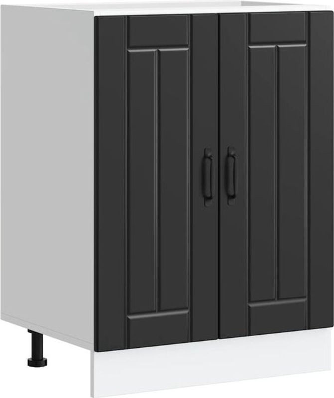 Spülenunterschrank Lucca Spülenschrank mit Drehtüren von Vidaxl in Schwarz aus Holzwerkstoff - Bild 1