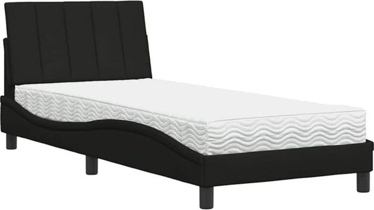 Polsterbett Hanko mit Matratze von Vidaxl in Schwarz aus Stoff, B/T: 90 x 190 cm - Bild 1