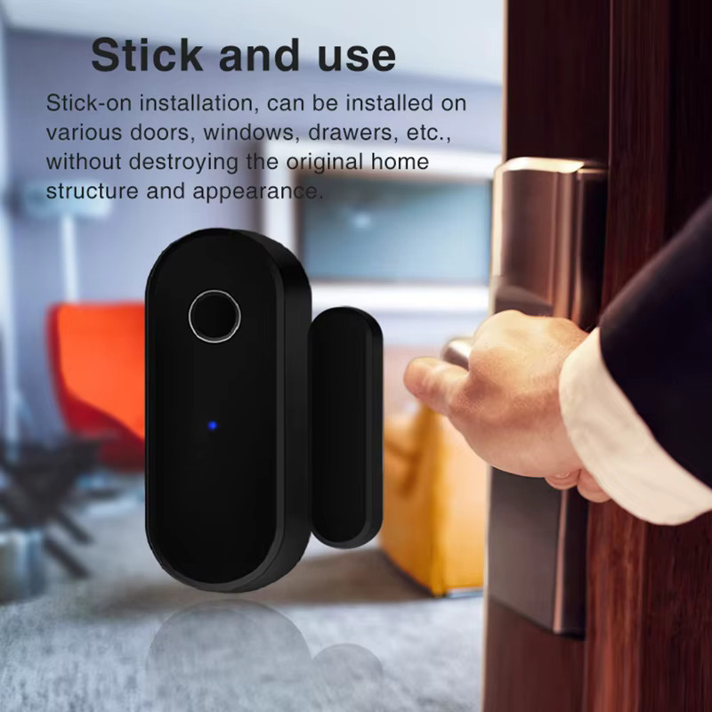 Tuya Smart Zigbee Tür und Fenster Sensor Schwarz zur Überwachung von Öffnen und Schließen für dein Smart Home Security System via Smart Life App - Bild 3