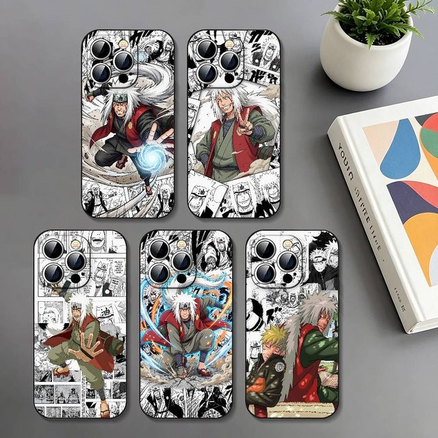 Stoßfeste Handyhülle Naruto Jiraiya in Schwarz für Apple iPhone 11 bis iPhone 17 Modelle - Bild 1