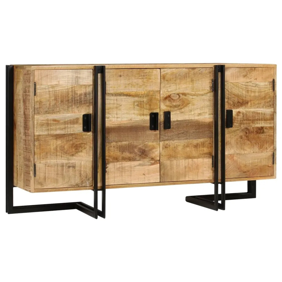 vidaXL Sideboard aus massivem Mangoholz in Braun im Industrie-Stil, B/T/H: 150 x 40 x 80 cm - Bild 2