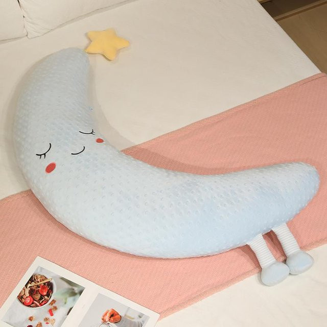 Yiran Health & Beauty Plüsch-Zierkissen Halbmond in Blau, Breite: 90 cm - Bild 1