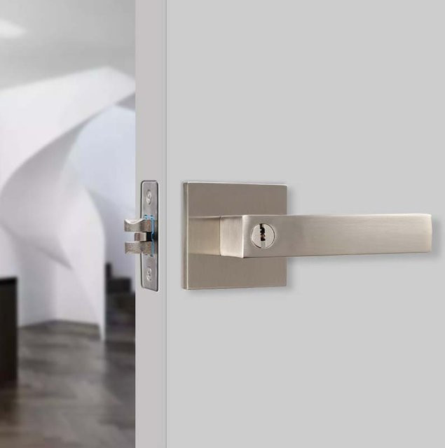 TOP KNORR Türschloss aus Zinklegierung mit Drei-Stangen-Kugelgriff in Silber und Grün - Bild 1