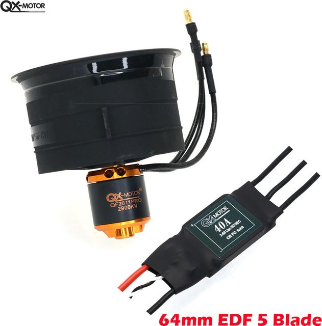QX-MOTOR 64 mm EDF 5 Flügel Kanalventilator, RC bürstenloser Motor - Bild 1