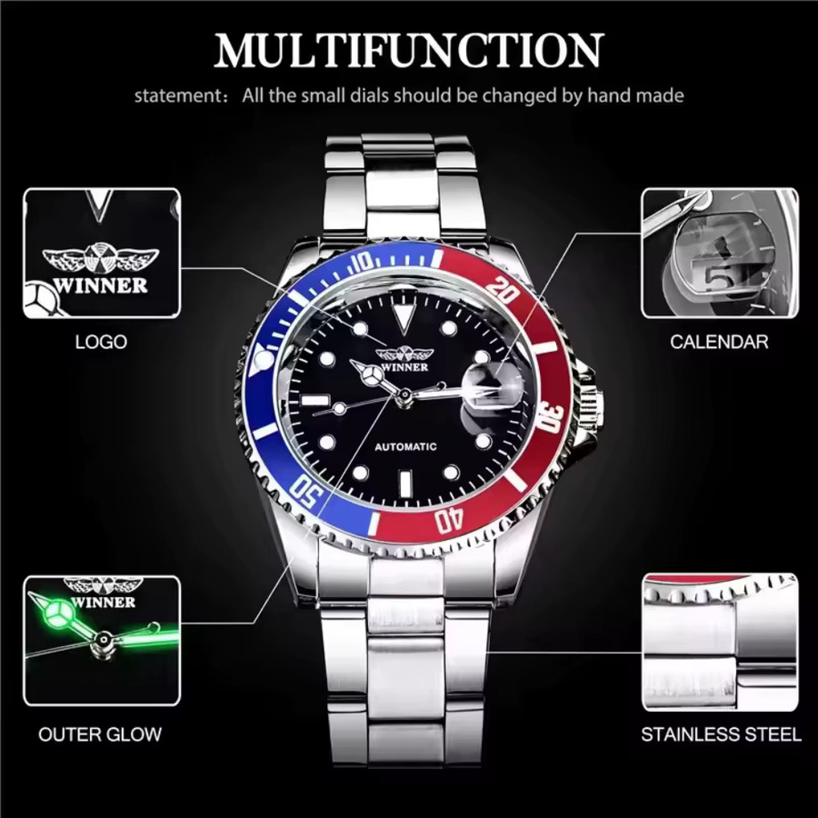 FORSINING Armbanduhr Automatik, Edelstahl, Schwarz, Herren - Bild 3