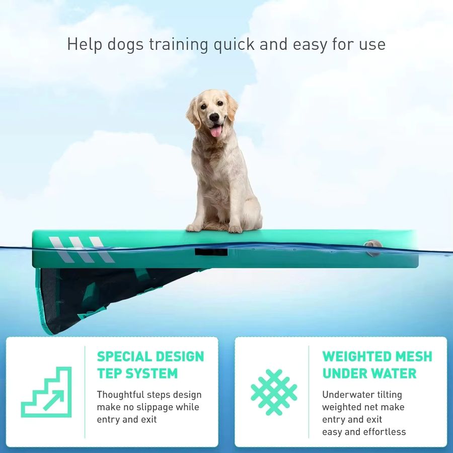 VANCEN Aufblasbare Hunde-Wasserrampe aus EVA für Pool und See bis 95 kg - Bild 4
