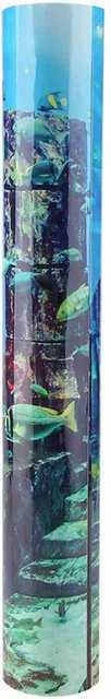 Aquarium Hintergrund Wandaufkleber von Canaryy mit Korallen und Fischen in Blau und Multicolour, Breite: 61 cm - Bild 1
