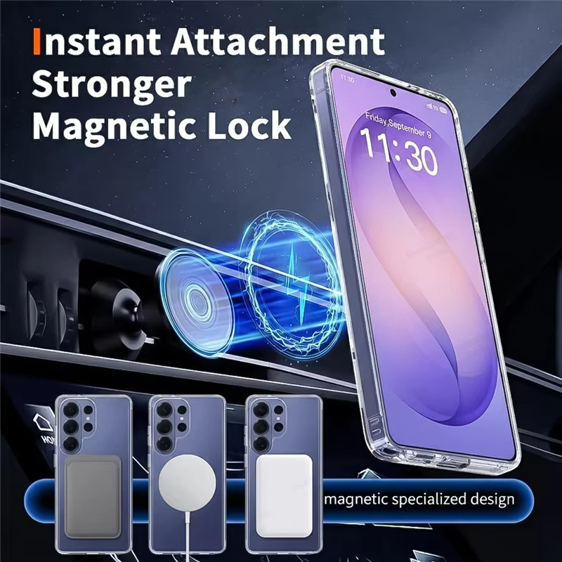 Transparente Acryl-Handyhülle mit MagSafe Kompatibilität für Samsung Galaxy S26 S25 S24 S23 S22 S21 Ultra Plus FE - Bild 5