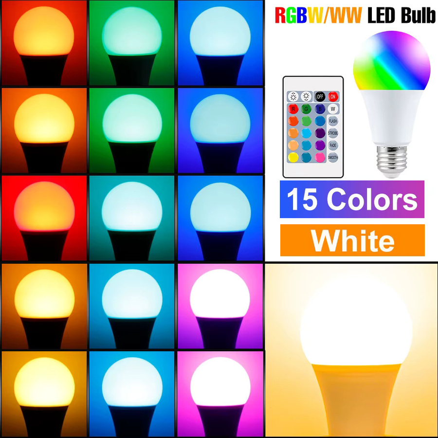 CanLing RGB LED-Glühbirne E27 mit 25W, dimmbar, Multicolour Stimmungslampe für Party und Heim-Atmosphärenbeleuchtung - Bild 2