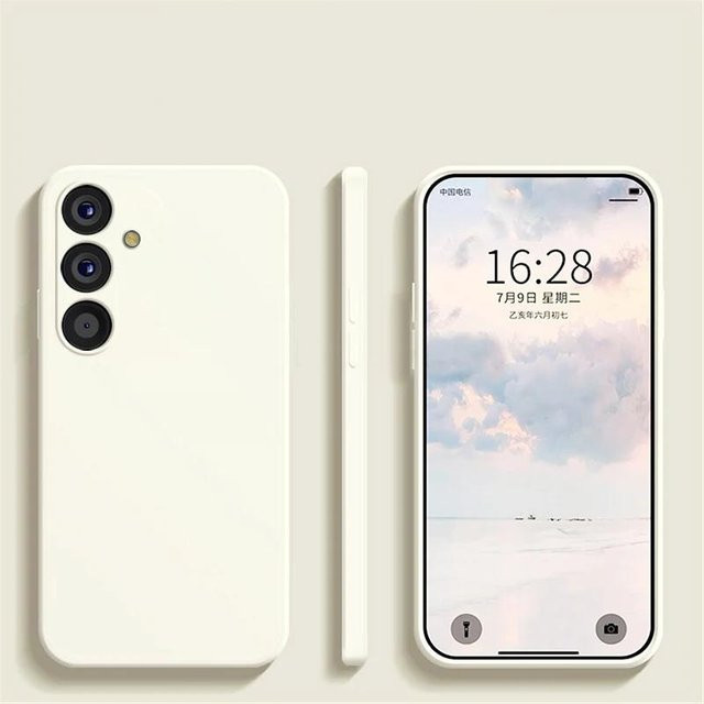 Stoßfeste Flüssigsilikon-Schutzhülle für Samsung Galaxy A54 A13 A23 A33 A53 A73 A52 A52S A72 5G S23 FE S24 Ultra Plus in Weiß - Bild 1