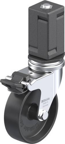 Blickle Lenkrolle LRA-POA 75G-FI-EV07 mit Feststeller, Rad-Durchmesser: 75 mm, Tragfähigkeit: 75 kg, Farbe: Schwarz, Material: Stahl und Kunststoff, verzinkt - Bild 1