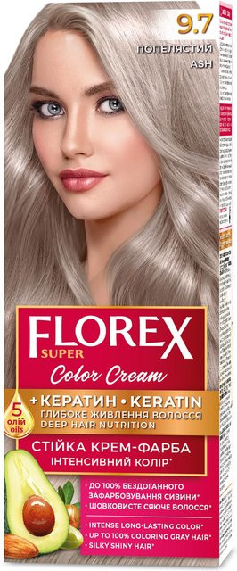 Florex Super permanente Haarfarbcreme, Ashy 9.7 - Bild 1