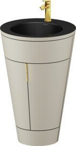 Duravit Waschtischunterschrank Starck 1 c-bonded Set in Schwarz matt mit Innenbeleuchtung, B/T/H: 56 x 86,4 x 60,5 cm - Bild 1