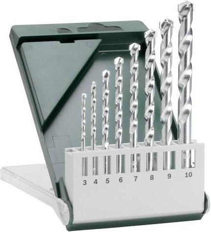 Bosch Stein-Spiralbohrer-Set 8-teilig in Silber mit Zylinderschaft, Durchmesser: 3 mm, 4 mm, 5 mm, 6 mm, 7 mm, 8 mm, 9 mm, 10 mm - Bild 1