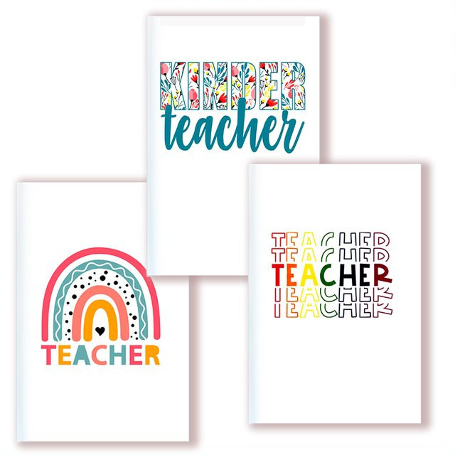 LERNEJO A5 Notizbuch Teach Love Inspire mit Regenbogen-Blumenmuster, Hardcover, unbeschriebene Seiten, Mehrfarbig - Bild 1