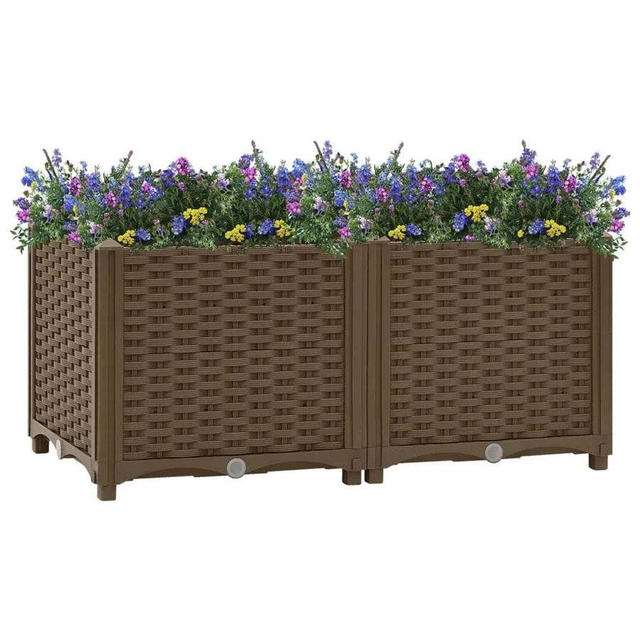 vidaXL Hochbeet aus Polypropylen in Braun, B/T/H: 80 x 40 x 38 cm - Bild 2