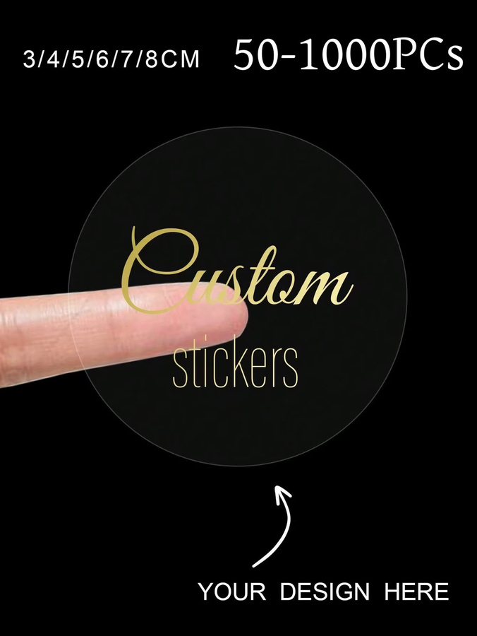 Personalisierte runde Aufkleber mit Goldfolien-Logo, wasserfeste Etiketten für Flaschen und Kunstaktivitäten, Durchmesser: 3 bis 8 cm, Farbe: Gold - Bild 2