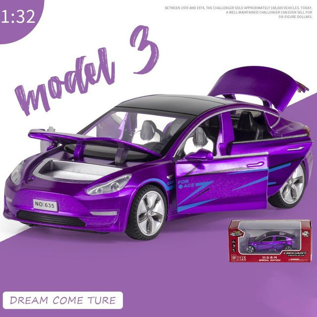 Fourall- Model Cars Autospielzeug, 1:32, Rückziehfahrzeug, mit Ton und Licht, lila - Bild 1